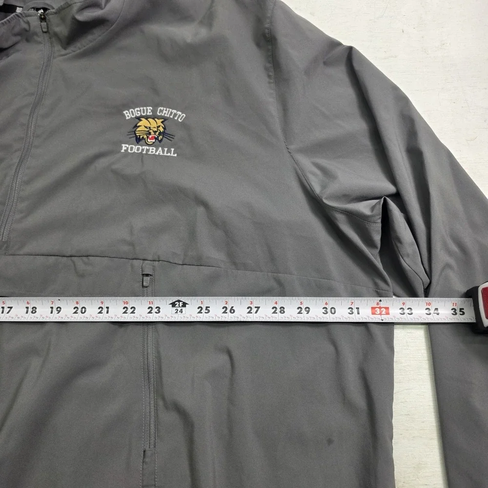 Adidas Bogue Chitto Football Pullover‎ Windbreaker Mens 4XL Gray Half Zip Jacket